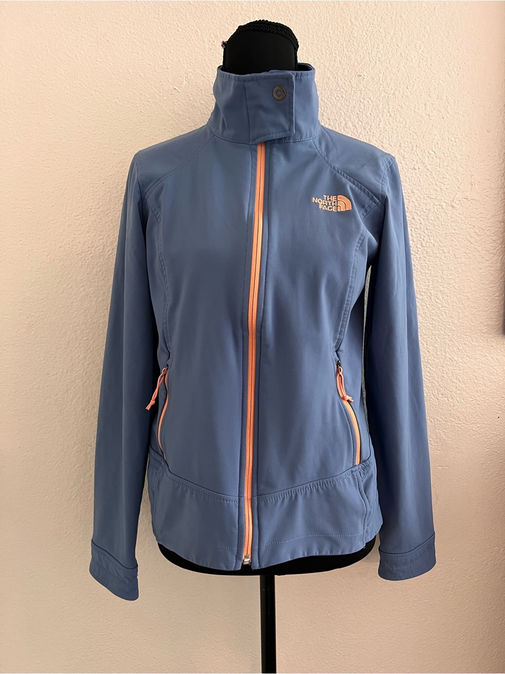 The North Face Women's Blue Utility Jacket with Pink Zippers